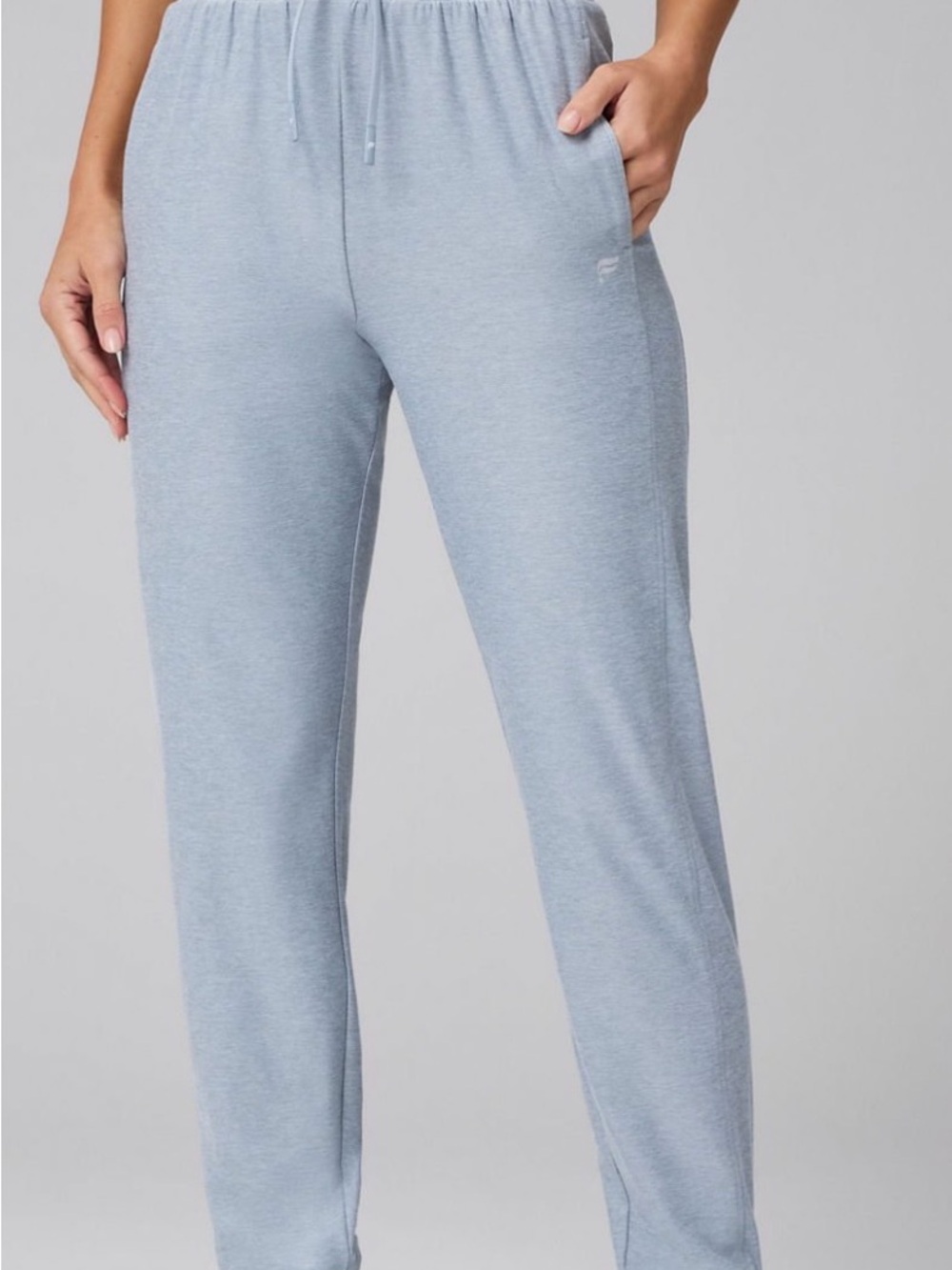 Fabletics Dusty Blue Ribbed-Waist Joggers